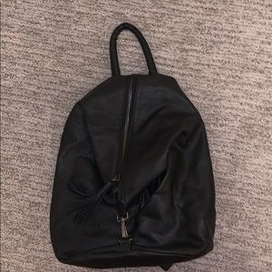 ASOS black vegan backpack/Rebecca Minkoff dupe